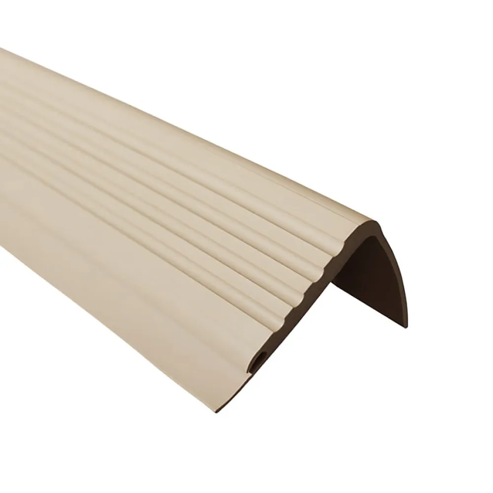 Quest Nez De Marche|Nez De Marche<Nez de marche PVC 48x42mm, , profilé d'escalier PMW, auto-adhésif, antidérapant, d'escalier-protection, beige, 1.3m