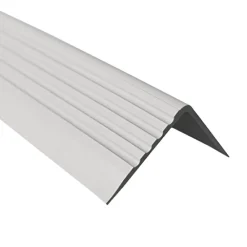 Quest Nez de marche PVC 50x42mm, , profilé d'escalier RGP, auto-adhésif, antidérapant, d'escalier-protection, gris clair, 1.65m- Nez De Marche|Nez De Marche