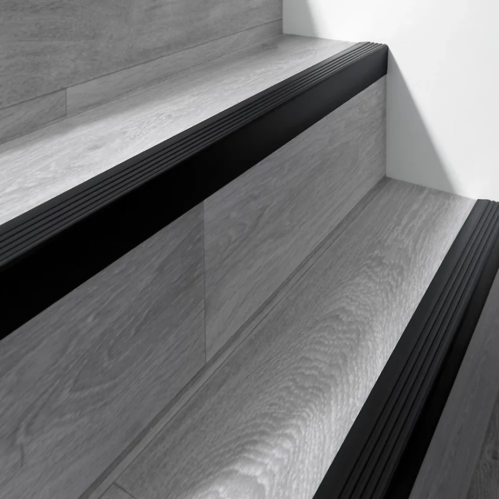 Quest Nez De Marche|Nez De Marche<Nez de marche PVC 50x42mm, , profilé d'escalier RGP, auto-adhésif, antidérapant, d'escalier-protection, noir, 1.5m
