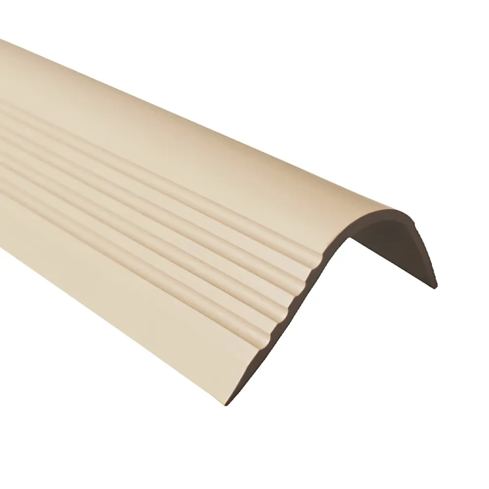 Quest Nez de marche PVC 52x40mm, , profilé d'escalier RGPT, antidérapant, d'escalier-protection, beige, 1.5m- Nez De Marche|Nez De Marche
