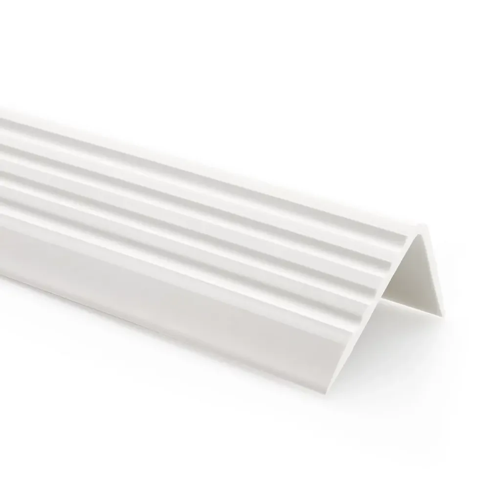 Quest Nez de marche PVC 40x25mm, , profilé d'escalier ND, auto-adhésif, antidérapant, d'escalier-protection, blanc, 1.3m- Nez De Marche|Nez De Marche