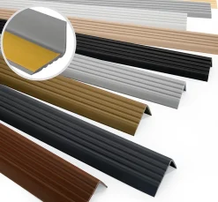 Quest Nez de marche PVC 40x25mm, , profilé d'escalier ND, auto-adhésif, antidérapant, d'escalier-protection, gris clair, 1.3m- Nez De Marche|Nez De Marche
