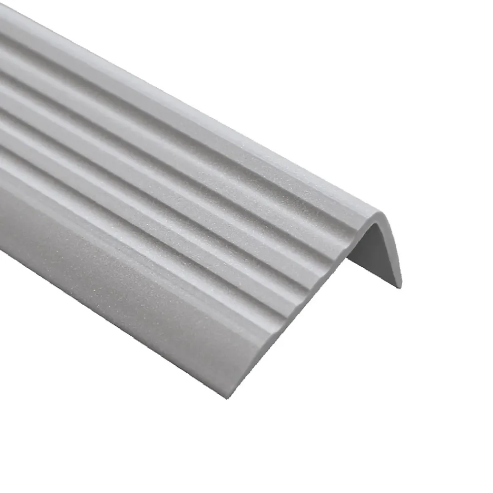 Quest Nez De Marche|Nez De Marche<Nez de marche PVC 50x42mm, , profilé d'escalier RGP, auto-adhésif, antidérapant, d'escalier-protection, argenté, 1m