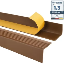 Quest Nez De Marche|Nez De Marche<Nez de marche PVC 50x42mm, , profilé d'escalier RGP, auto-adhésif, antidérapant, d'escalier-protection, marron, 1.8m