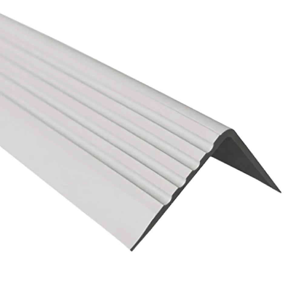 Quest Nez de marche PVC 50x42mm, , profilé d'escalier RGP, auto-adhésif, antidérapant, d'escalier-protection, gris clair, 0.9m- Nez De Marche|Nez De Marche