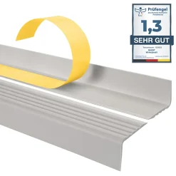 Quest Nez de marche PVC 40x25mm, , profilé d'escalier ND, auto-adhésif, antidérapant, d'escalier-protection, gris clair, 2m- Nez De Marche|Nez De Marche
