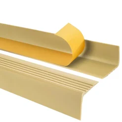Quest Nez de marche PVC 50x42mm, , profilé d'escalier RGP, auto-adhésif, antidérapant, d'escalier-protection, crémeux, 1.1m- Nez De Marche|Nez De Marche
