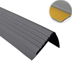 Quest Nez De Marche|Nez De Marche<Nez de marche PVC 48x42mm, , profilé d'escalier PMW, auto-adhésif, antidérapant, d'escalier-protection, gris foncé, 1m