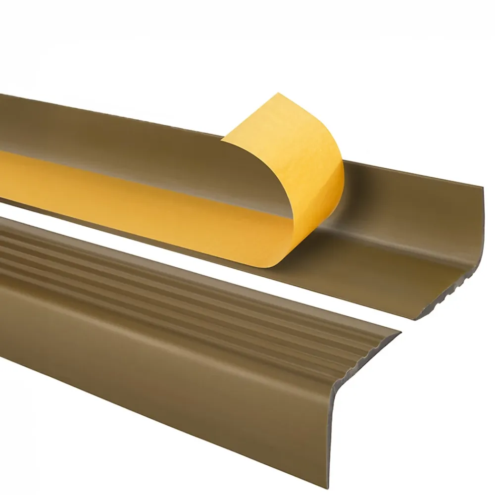 Quest Nez de marche PVC 50x42mm, , profilé d'escalier RGP, auto-adhésif, antidérapant, d'escalier-protection, laiton, 0.9m- Nez De Marche|Nez De Marche
