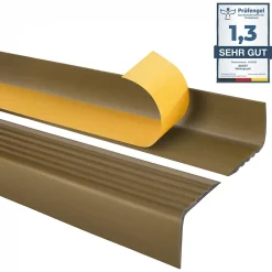 Quest Nez De Marche|Nez De Marche<Nez de marche PVC 50x42mm, , profilé d'escalier RGP, auto-adhésif, antidérapant, d'escalier-protection, laiton, 1.3m