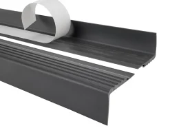 Quest Nez De Marche|Nez De Marche<Nez de marche PVC 48x42mm, , profilé d'escalier PMW, auto-adhésif, antidérapant, d'escalier-protection, gris foncé, 0.8m