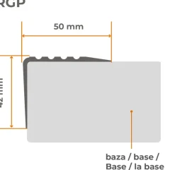 Quest Nez De Marche|Nez De Marche<Nez de marche PVC 50x42mm, , profilé d'escalier RGP, auto-adhésif, antidérapant, d'escalier-protection, gris, 1.1m