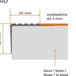 Quest Nez De Marche|Nez De Marche<Nez de marche PVC 40x40mm, , profilé d'escalier RD, antidérapant, d'escalier-protection, gris, 1.5m