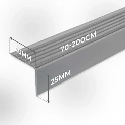 Quest Nez de marche PVC 40x25mm, , profilé d'escalier ND, auto-adhésif, antidérapant, d'escalier-protection, gris, 1.5m- Nez De Marche|Nez De Marche