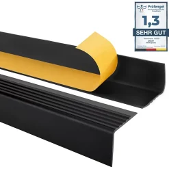 Quest Nez De Marche|Nez De Marche<Nez de marche PVC 50x42mm, , profilé d'escalier RGP, auto-adhésif, antidérapant, d'escalier-protection, noir, 1.65m
