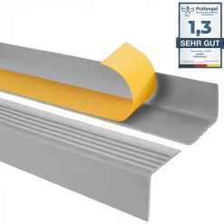 Quest Nez De Marche|Nez De Marche<Nez de marche PVC 50x42mm, , profilé d'escalier RGP, auto-adhésif, antidérapant, d'escalier-protection, gris, 0.8m