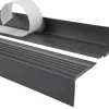 Quest Nez De Marche|Nez De Marche<Nez de marche PVC 48x42mm, , profilé d'escalier PMW, auto-adhésif, antidérapant, d'escalier-protection, gris foncé, 1.1m
