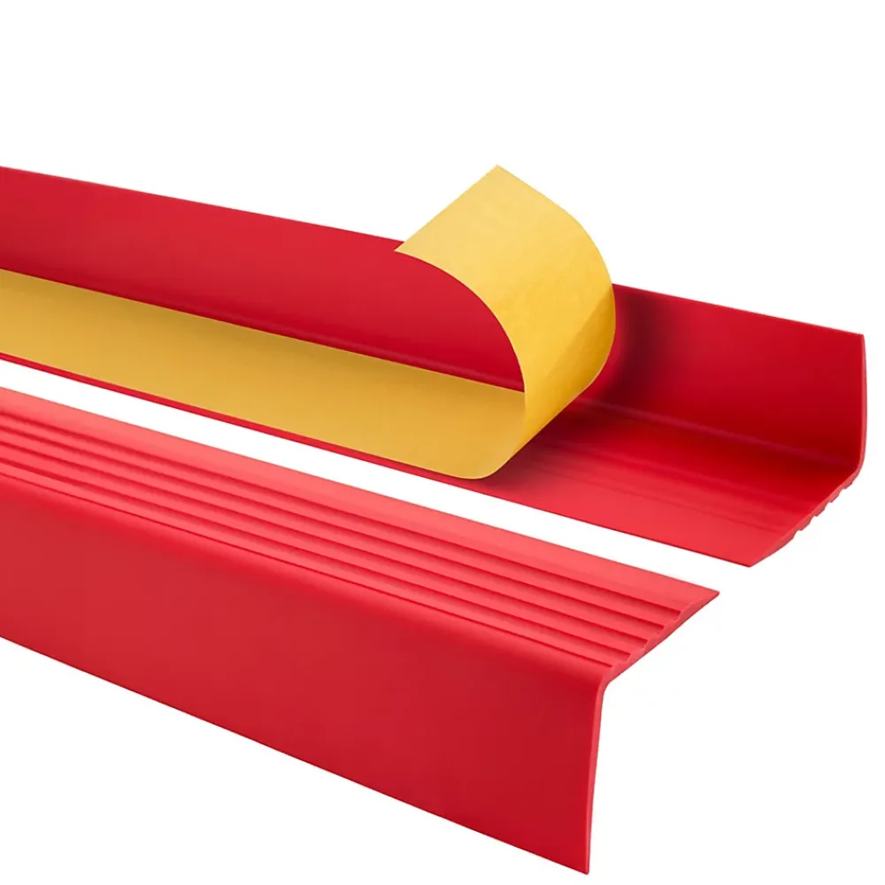 Quest Nez De Marche|Nez De Marche<Nez de marche PVC 50x42mm, , profilé d'escalier RGP, auto-adhésif, antidérapant, d'escalier-protection, Rouge, 2m