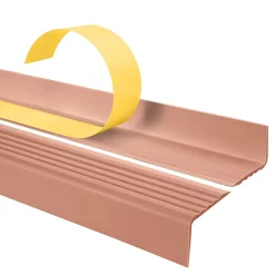Quest Nez de marche PVC 40x25mm, , profilé d'escalier ND, auto-adhésif, antidérapant, d'escalier-protection, marron clair, 1.1m- Nez De Marche|Nez De Marche
