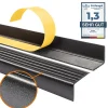 Quest Nez de marche PVC 40x25mm, , profilé d'escalier ND, auto-adhésif, antidérapant, d'escalier-protection, noir-argent, 1.65m- Nez De Marche|Nez De Marche