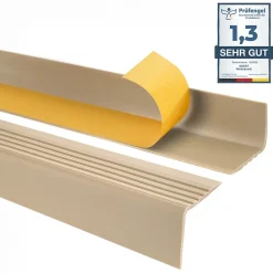 Quest Nez De Marche|Nez De Marche<Nez de marche PVC 50x42mm, , profilé d'escalier RGP, auto-adhésif, antidérapant, d'escalier-protection, beige, 1.1m