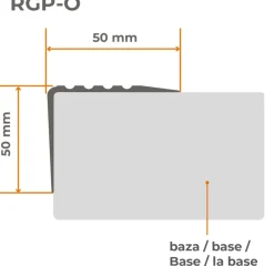 Quest Nez de marche PVC 50x50mm, , SST, profilé d'escalier RGP-O, auto-adhésif, antidérapant, d'escalier-protection, Rouge, 1.65m- Nez De Marche|Nez De Marche