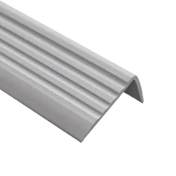 Quest Nez de marche PVC 50x42mm, , profilé d'escalier RGP, auto-adhésif, antidérapant, d'escalier-protection, argenté, 2m- Nez De Marche|Nez De Marche