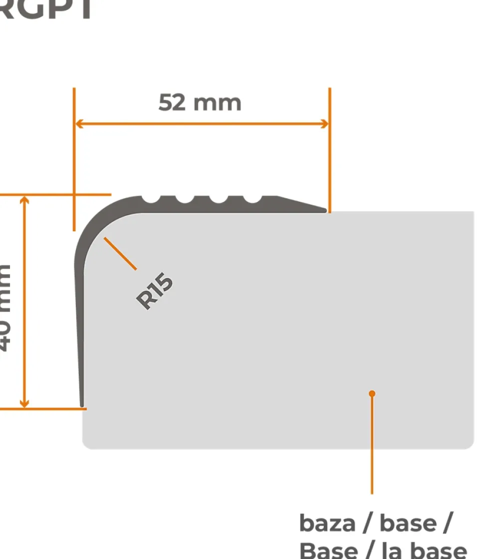 Quest Nez De Marche|Nez De Marche<Nez de marche PVC 52x40mm, , profilé d'escalier RGPT, antidérapant, d'escalier-protection, marron, 1.5m