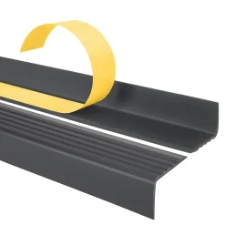 Quest Nez de marche PVC 40x25mm, , profilé d'escalier ND, auto-adhésif, antidérapant, d'escalier-protection, gris foncé, 2m- Nez De Marche|Nez De Marche