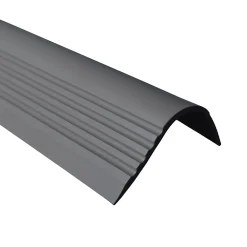 Quest Nez de marche PVC 52x40mm, , profilé d'escalier RGPT, antidérapant, d'escalier-protection, gris foncé, 1.5m- Nez De Marche|Nez De Marche