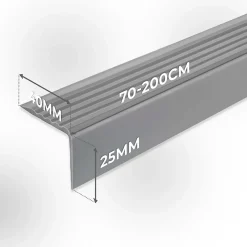 Quest Nez De Marche|Nez De Marche<Nez de marche PVC 40x25mm, , profilé d'escalier ND, auto-adhésif, antidérapant, d'escalier-protection, gris, 1.3m