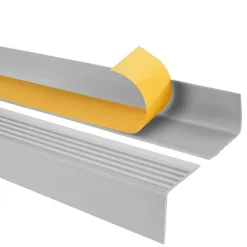 Quest Nez de marche PVC 50x42mm, , profilé d'escalier RGP, auto-adhésif, antidérapant, d'escalier-protection, gris clair, 1.5m- Nez De Marche|Nez De Marche