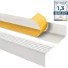 Quest Nez de marche PVC 50x42mm, , profilé d'escalier RGP, auto-adhésif, antidérapant, d'escalier-protection, blanc, 0.9m- Nez De Marche|Nez De Marche