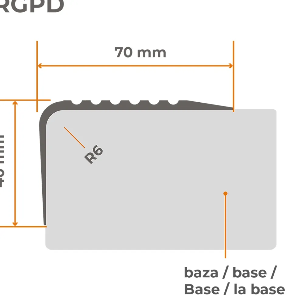 Quest Nez de marche PVC 52x40mm, , profilé d'escalier RGPD, antidérapant, d'escalier-protection, marron, 1.5m- Nez De Marche|Nez De Marche