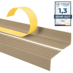 Quest Nez de marche PVC 40x25mm, , profilé d'escalier ND, auto-adhésif, antidérapant, d'escalier-protection, beige, 1.65m- Nez De Marche|Nez De Marche