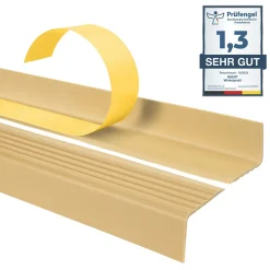 Quest Nez de marche PVC 40x25mm, , profilé d'escalier ND, auto-adhésif, antidérapant, d'escalier-protection, crémeux, 1.3m- Nez De Marche|Nez De Marche