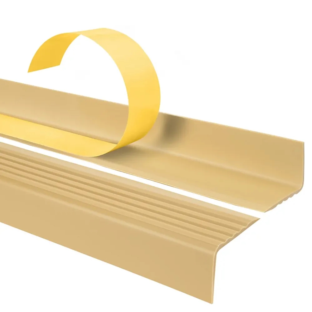Quest Nez de marche PVC 40x25mm, , profilé d'escalier ND, auto-adhésif, antidérapant, d'escalier-protection, crémeux, 1.3m- Nez De Marche|Nez De Marche