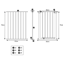Nordlinger Pro Barrière De Sécurité<Barrière pare-feu métal noir pliable 5 pans 742116 Protection cheminée et poêle