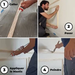 Nordlinger Pro Kit Moulures Soubassement 790527 Bois naturel 4m Décoration murale- Moulure