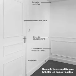Nordlinger Pro Moulure<lot de 4 - Moulure droite classique 42mm x 100cm