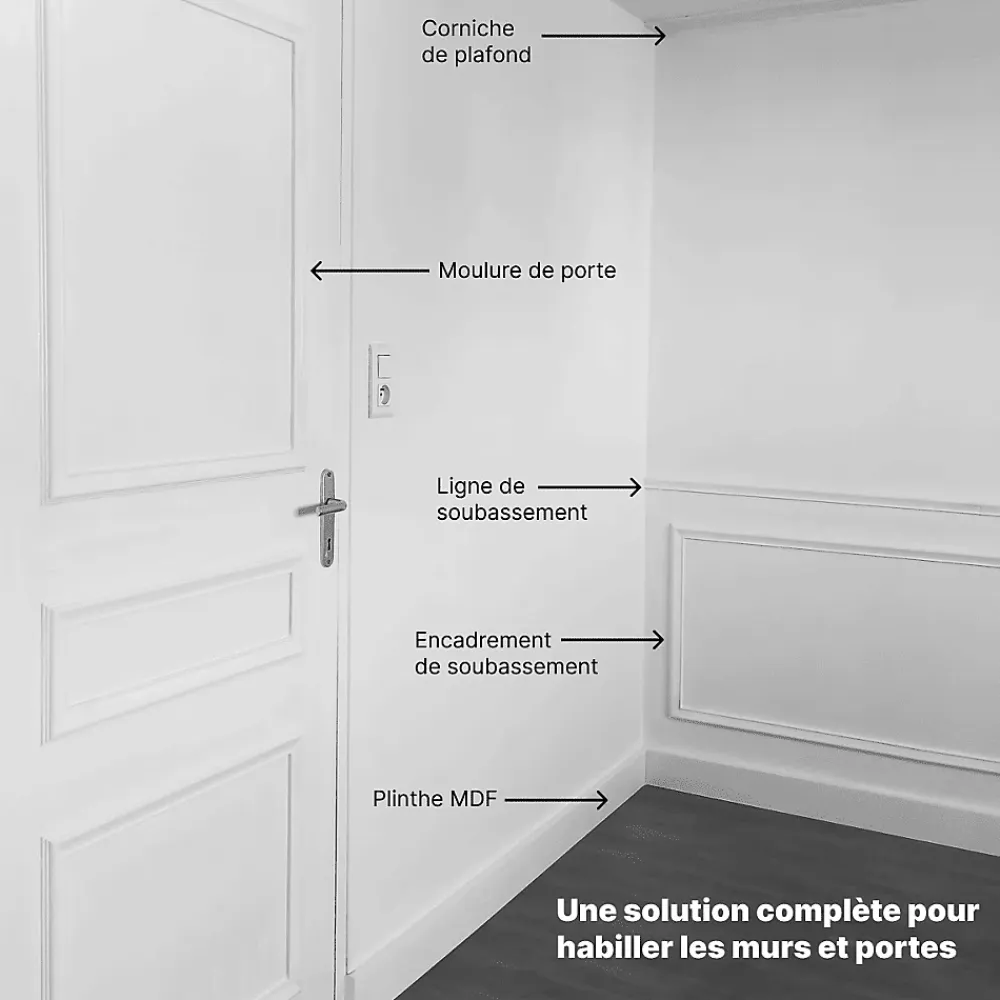 Nordlinger Pro Moulure<lot de 4 - Moulure droite classique 42mm x 100cm