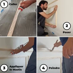 Nordlinger Moulure<PRO Moulure droite large 70mm x 150cm en lot de 4