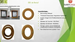 Gd Menuiseries Fenêtre Bois<Oeil De Boeuf Bois H60 X L60 Côte Tableau