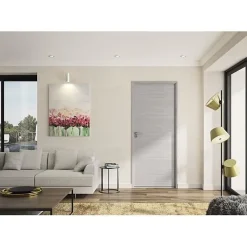 Optimum Bloc Porte ajustable décor chene gris clair BILBAO - 204 x 83 cm Droit- Bloc Porte