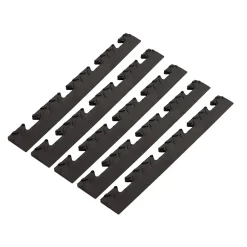 Intec Pack 5 Bordures Femelles pour Dalle PVC noire Clipsable Sol Antidérapant Carré Garage Atelier PS50CRN/F- Dalle Pvc Garage