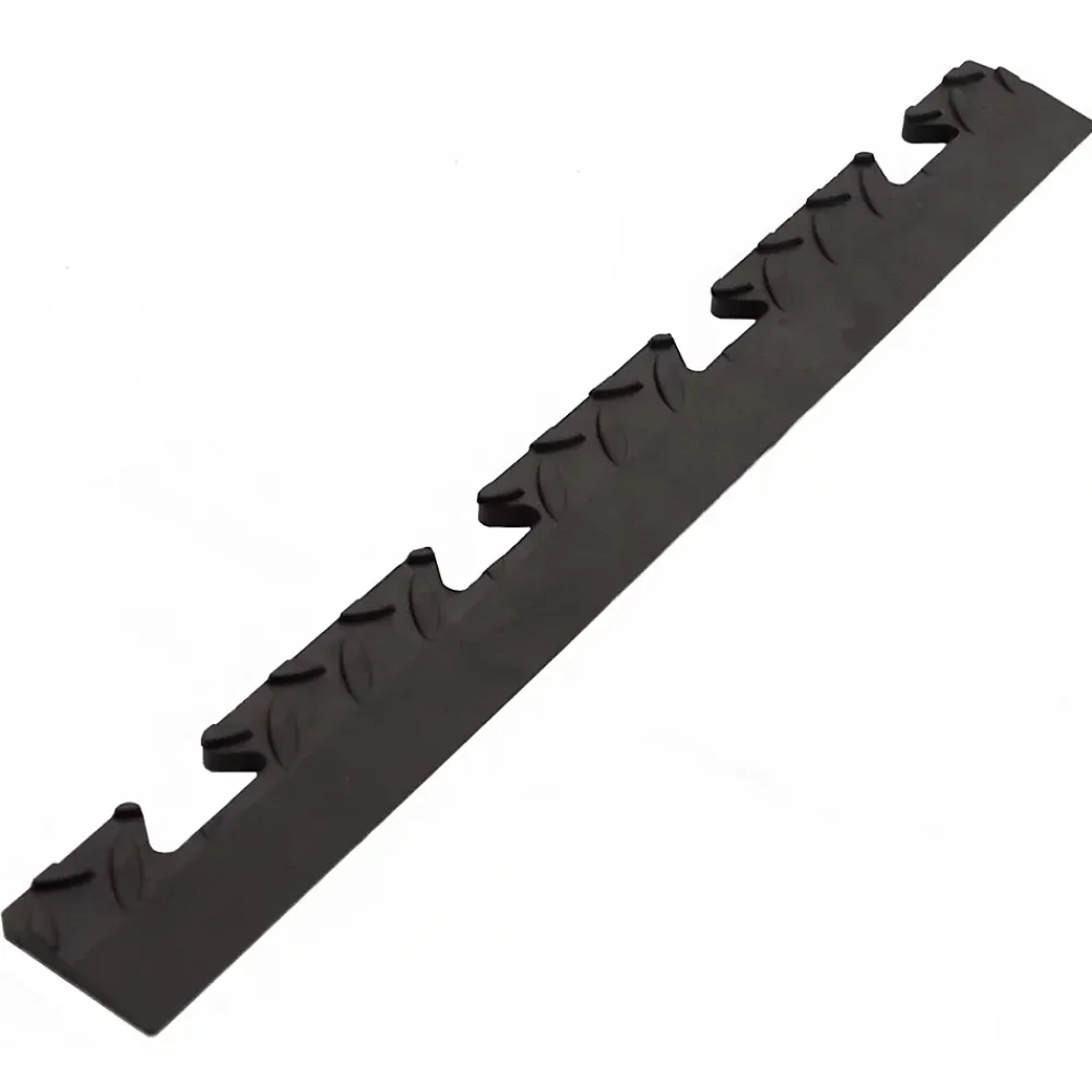 Intec Pack 5 Bordures Femelles pour Dalle PVC noire Clipsable Sol Antidérapant Carré Garage Atelier PS50CRN/F- Dalle Pvc Garage