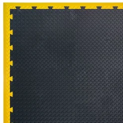 Intec Pack 5 Bordures Femelles pour Dalle PVC noire Clipsable Sol Antidérapant Carré Garage Atelier PS50CRN/F- Dalle Pvc Garage