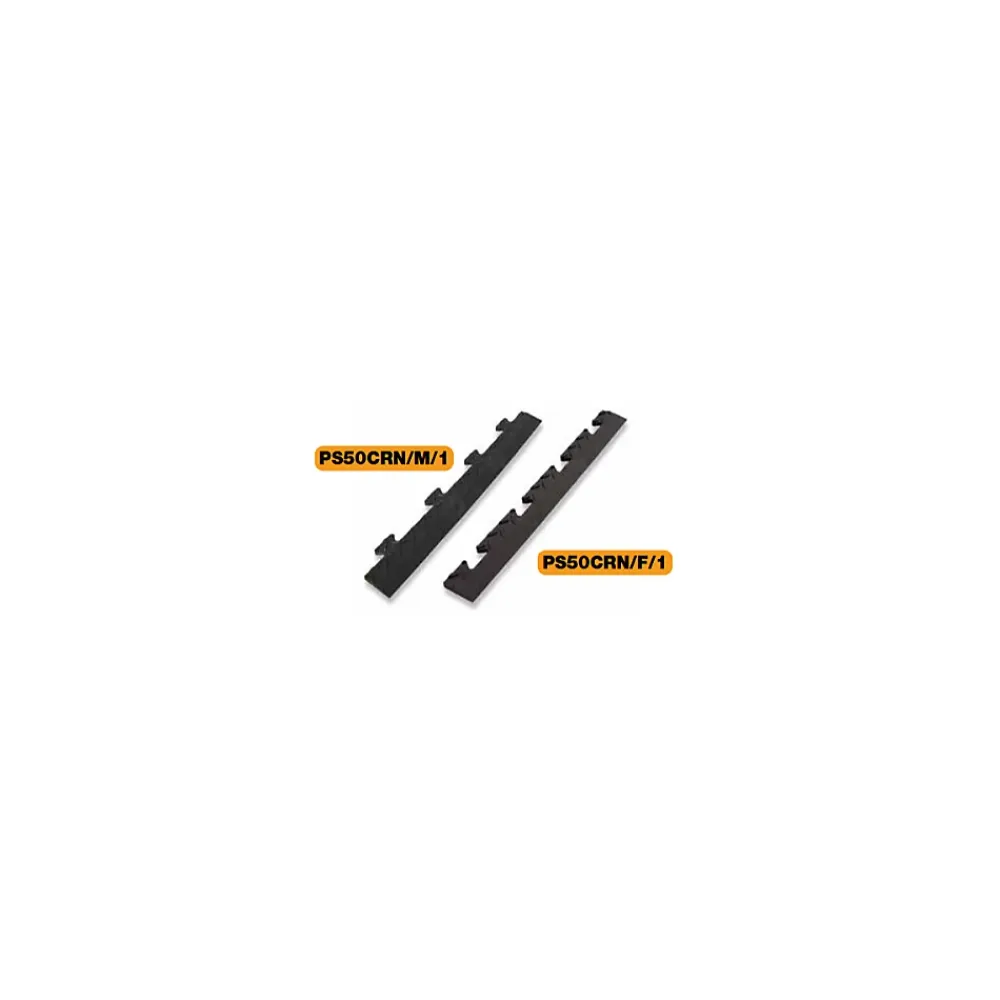 Intec Pack 5 Bordures Femelles pour Dalle PVC noire Clipsable Sol Antidérapant Carré Garage Atelier PS50CRN/F- Dalle Pvc Garage