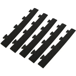 Intec Dalle Pvc Garage<Pack 5 Bordures Males pour Dalle PVC noire Clipsable Sol Antidérapant Carré Garage Atelier PS50CRN/M