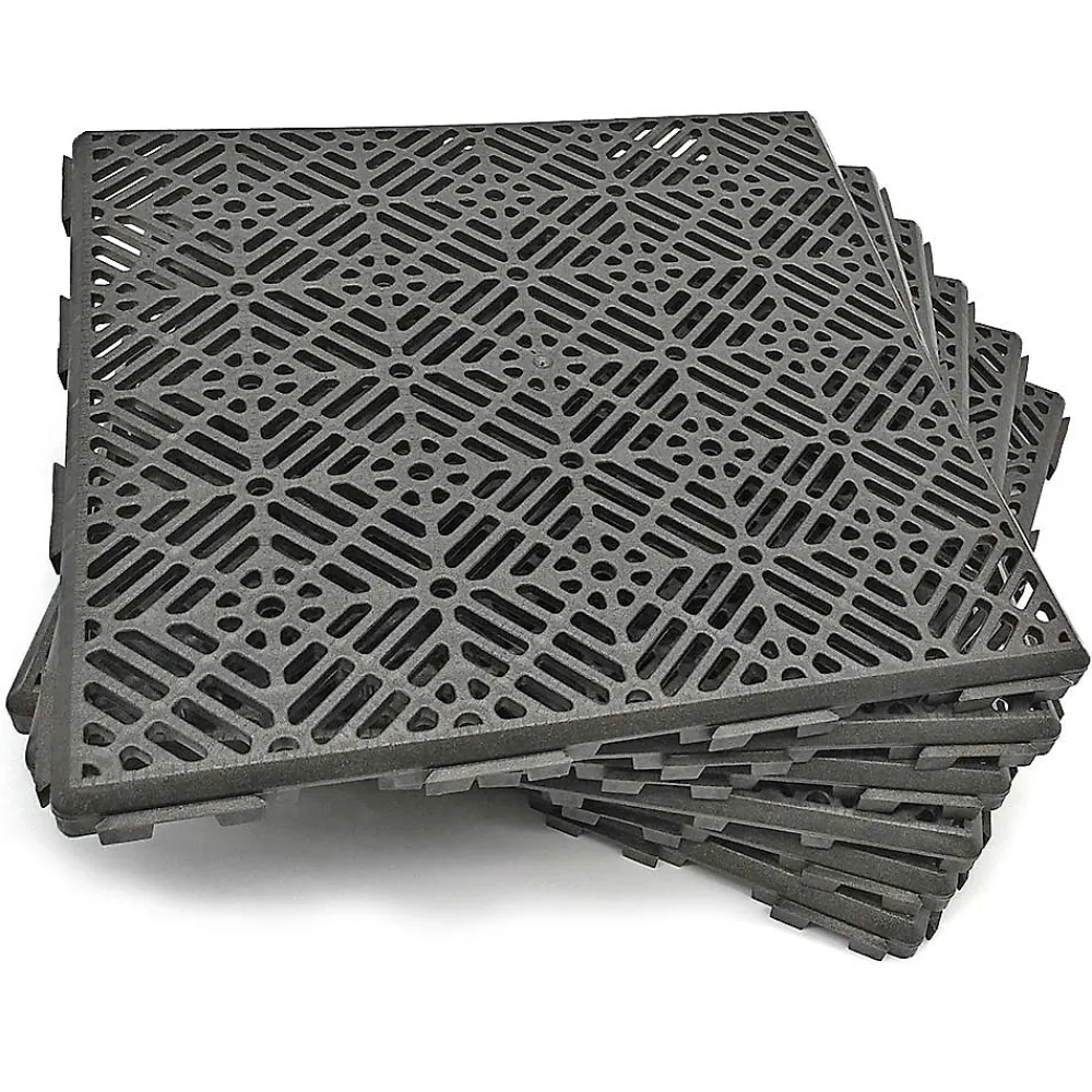 Antihumedades Pack 12 dalles auto-ventilées 30x30x1,5cm (1m² - Gris Forge). Hôtellerie, chambres froides, garde-manger, bar, zones humides- Dalle Pvc Garage
